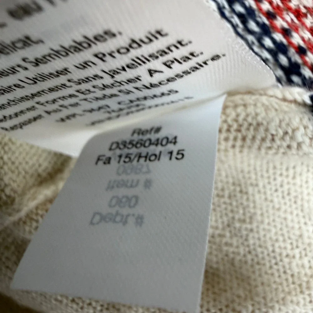 Eddie‎ Bauer Cardigan Sweater Womens XL Cream Striped Open Front Cotton Light